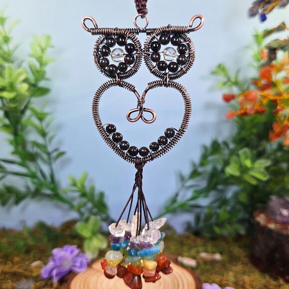 Handmade Obsidian Crystal Owl Décor #77 - Picture 1 of 2